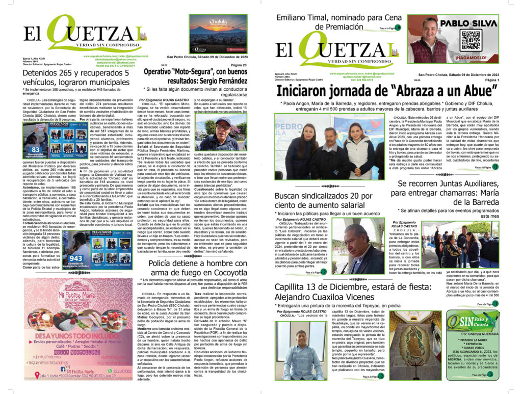 Nuestra Portada, Edición 2663, 09 Diciembre 2023