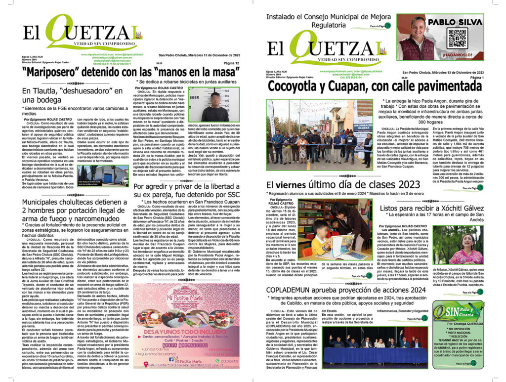 Nuestra Portada, Edición 2664, 13 Diciembre 2023