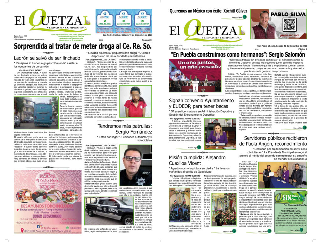 Nuestra Portada Edición 2665, 16 Diciembre 2023