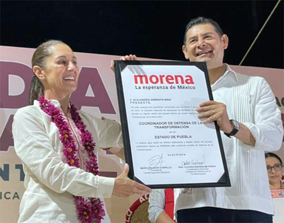 Recibe Armenta constancia como Coordinador de Defensa de la Transformación