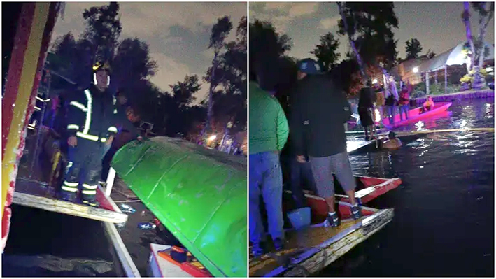 Se hunde trajinera en Xochimilco por riña entre pasajeros