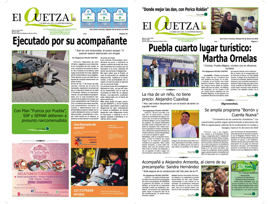 Nuestra Portada, dición 2671, 06 Enero 2024