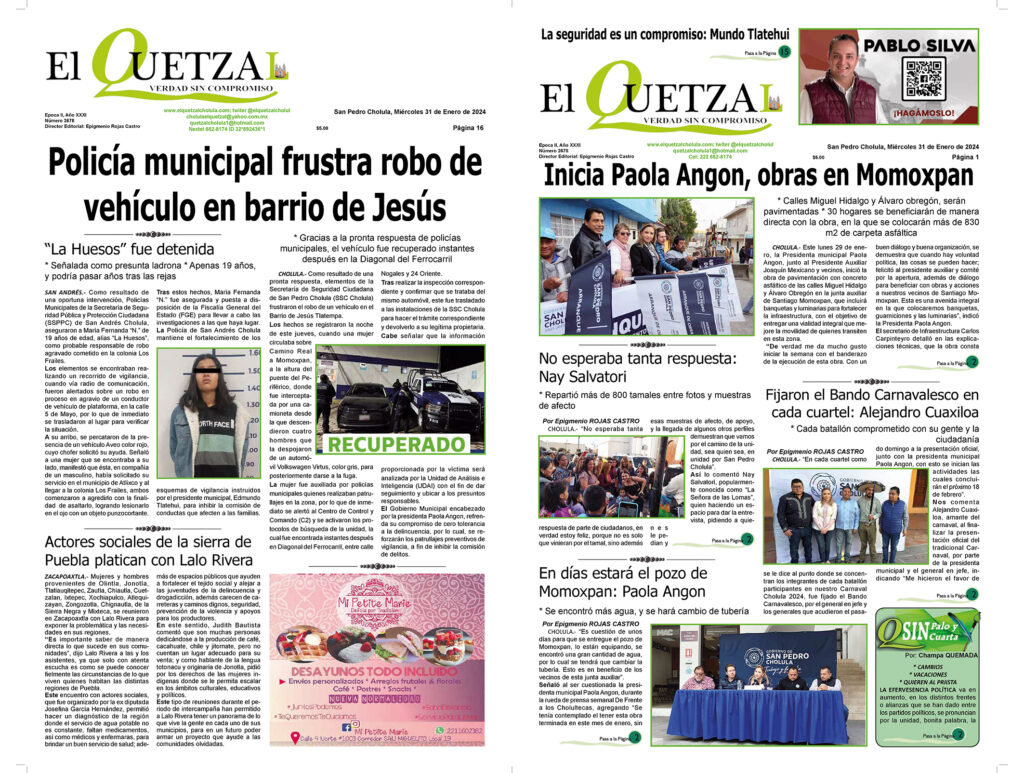 Nuestra Portada, Edición 2678, 31 Enero 2024