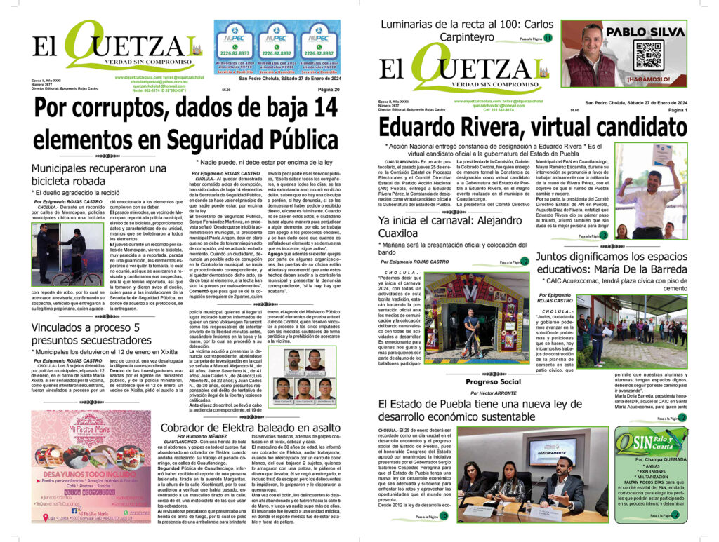 Nuestra Portada, Edición 2677, 27 Enero 2024
