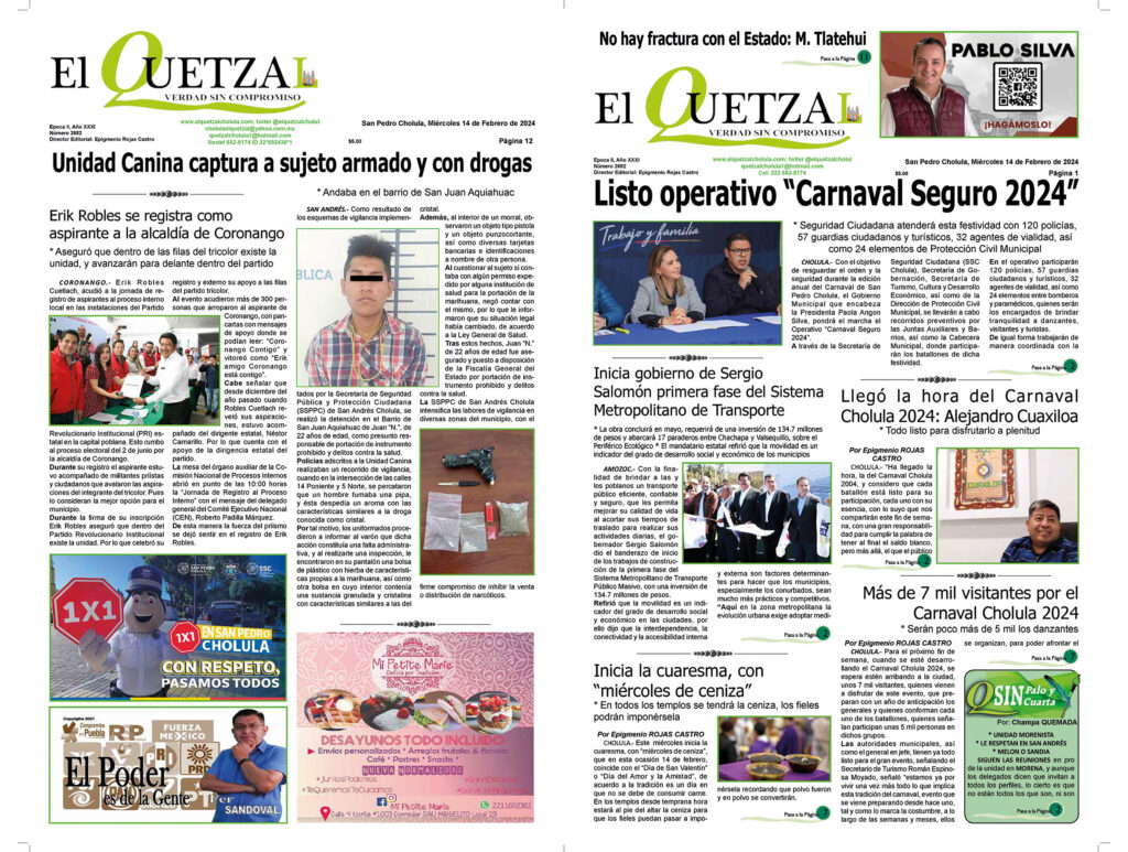 Nuestra Portada, Edición 2682, 14 Febrero 2024