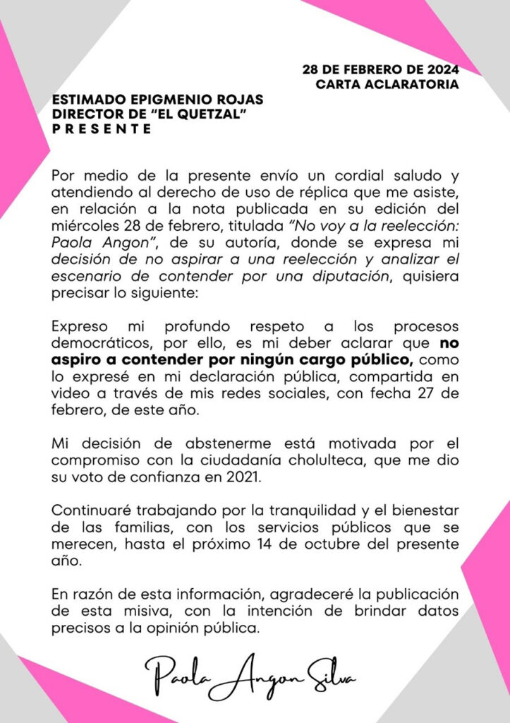 Carta Aclaratoria