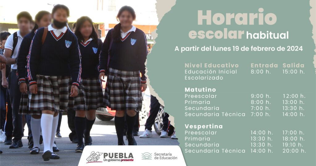 Concluye de “horario de invierno” en escuelas poblanas: SEP