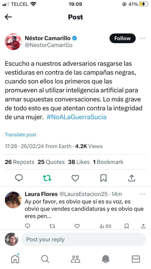 Néstor Camarillo tacha de campaña negra
