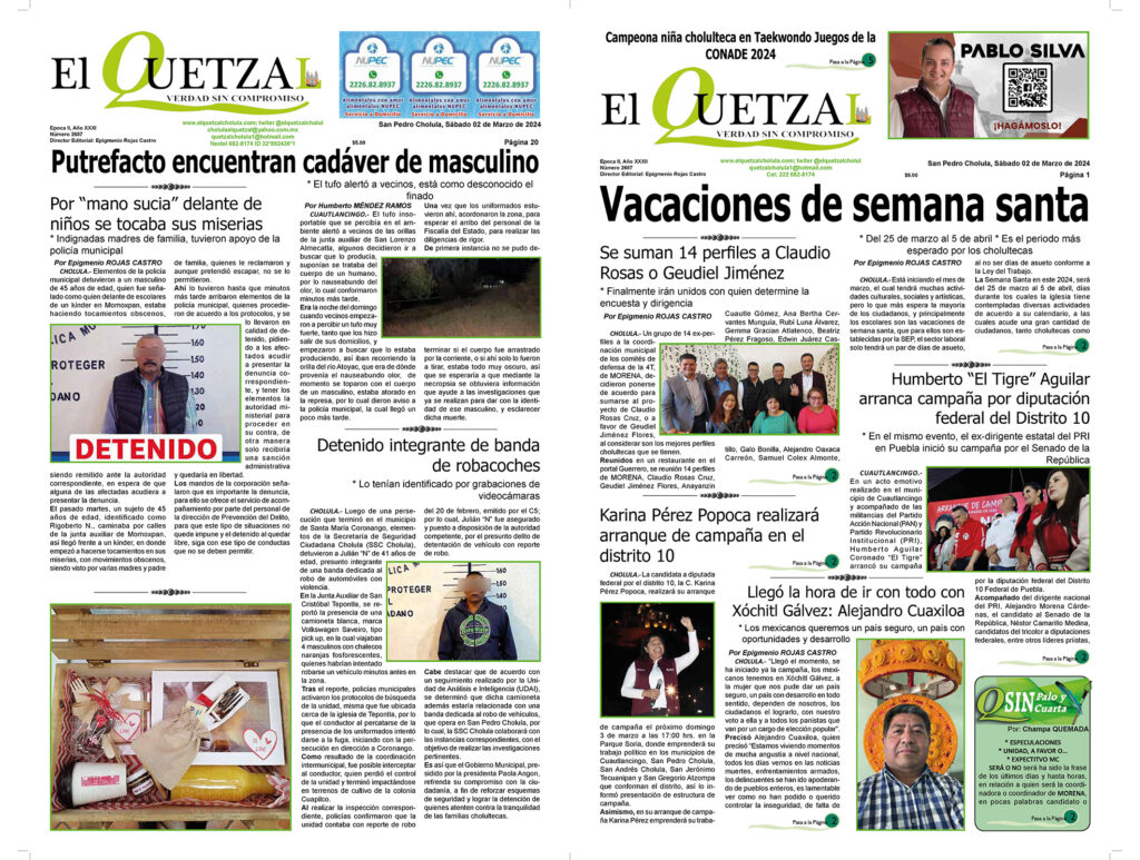 Nuestra Portada, Edición 2687, 02 Marzo 2024