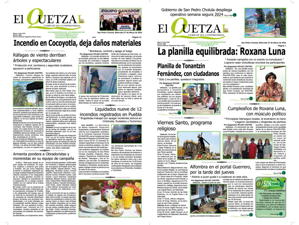 Nuestra Portada Edición 2694, 27 Marzo 2024