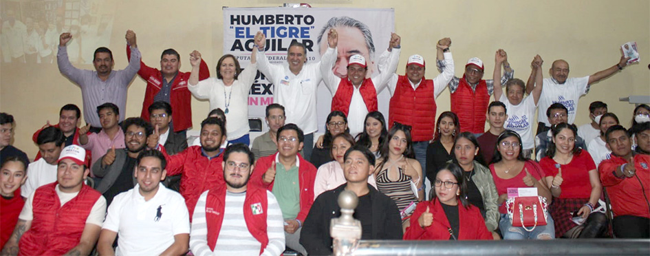 Humberto Aguilar se reúne con jóvenes priístas en San Pedro Cholula