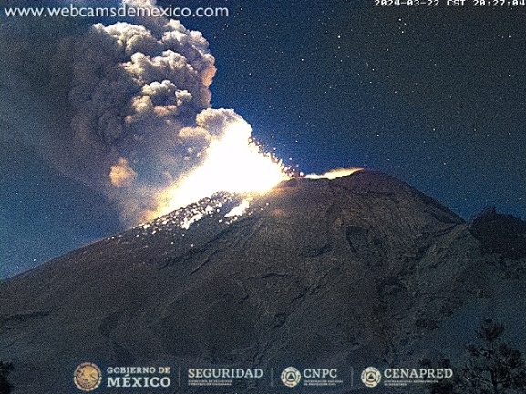 El Popocatépetl incremento su actividad