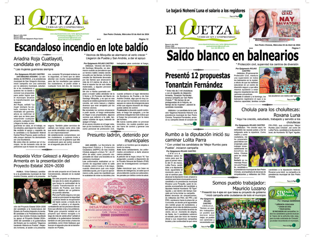 Nuestra Portada, Edición 2696, 03 Abril 2024