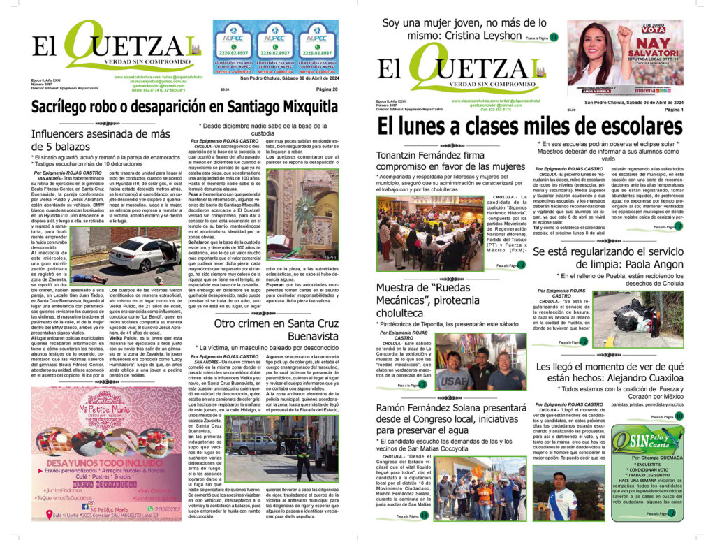 Nuestra Portada, Edición 2697, 06 Abril 2024