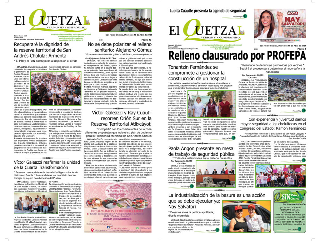 Nuestra Portada, Edición 2698, 10 Abril 2024