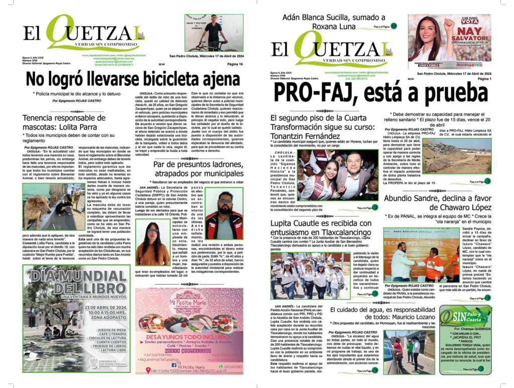 Nuestra Portada, Edición 2700, 17 abril 2024