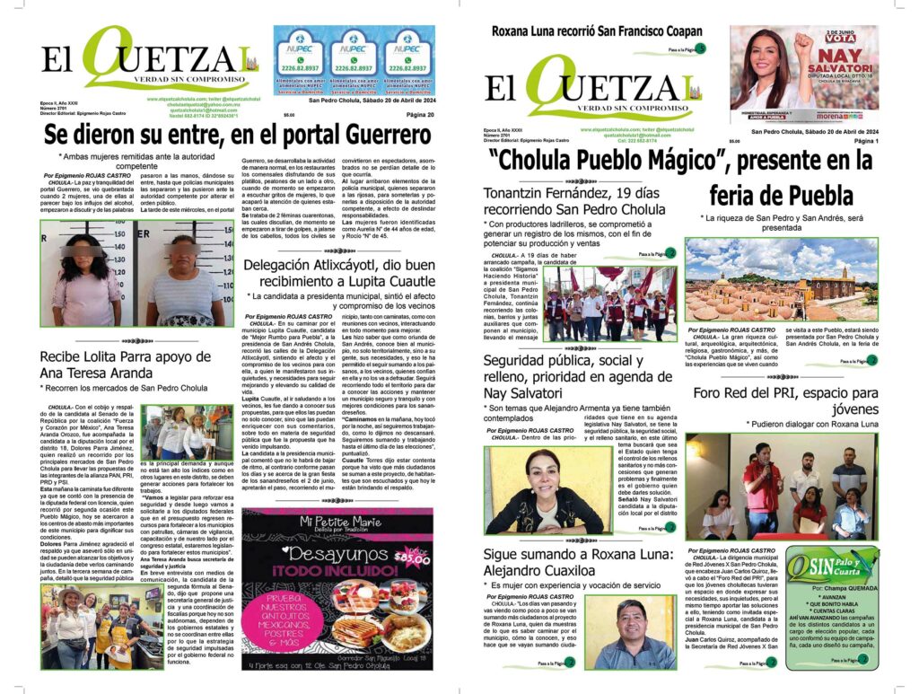 Nuestra Portada, Edición 2701, 20 Abril 2024