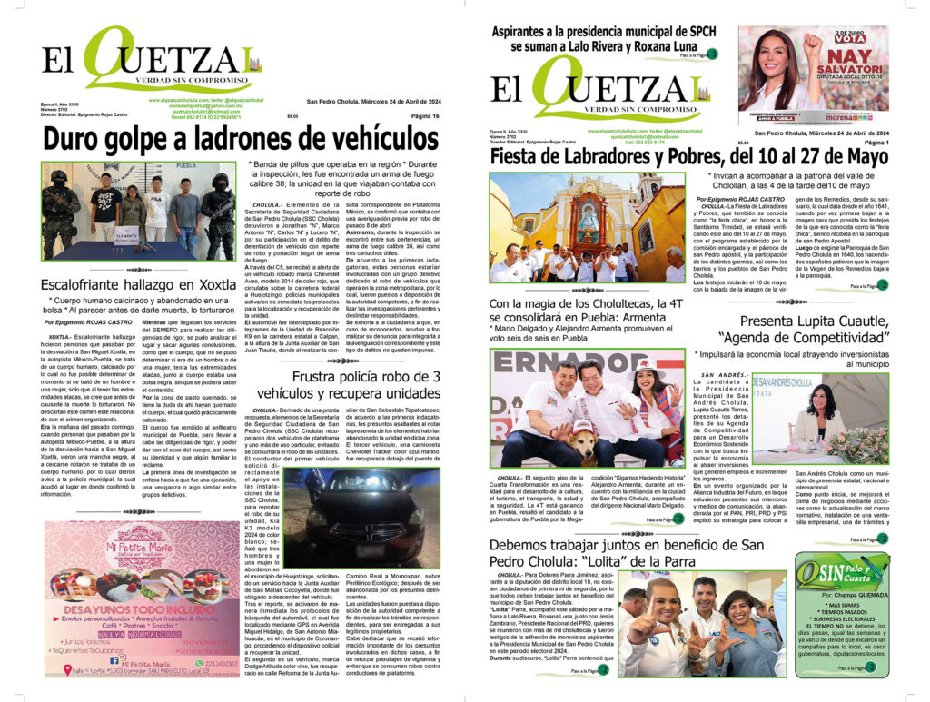 Nuestra Portada, Edición 2702, 24 Abril 2024
