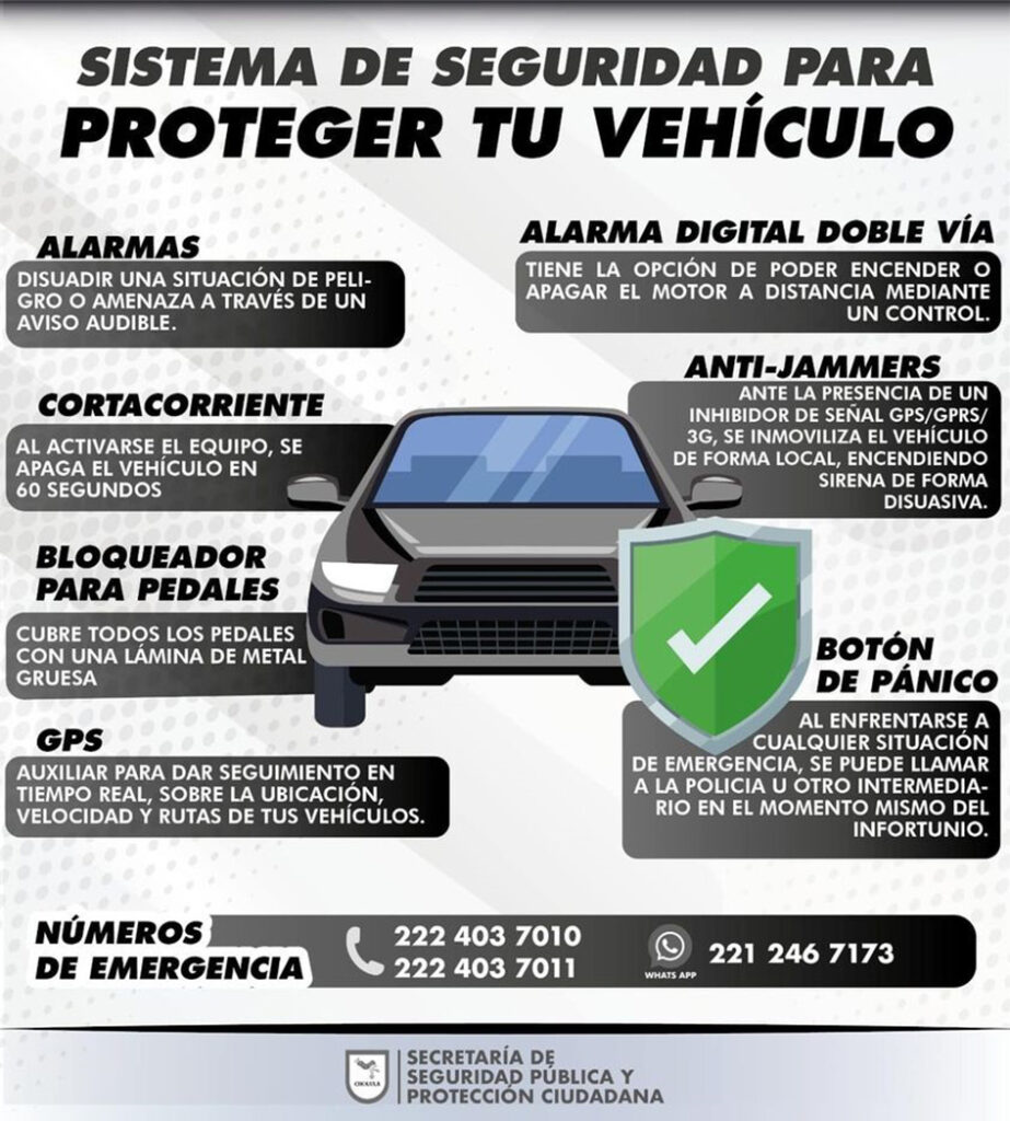 Emite SSPPC recomendaciones para la protección de vehículos
