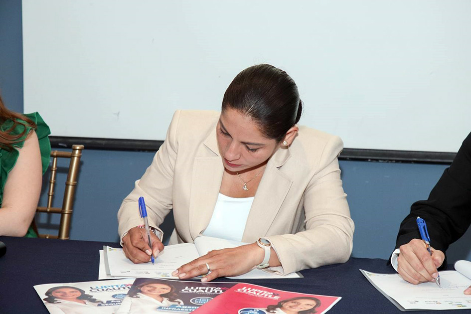 Lupita Cuautle firma compromiso por el desarrollo sustentable y acción climática ante consejo internacional para iniciativas ambientales locales