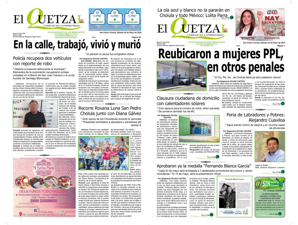 Nuestra Portada, Edición 2705, 04 Mayo 2024