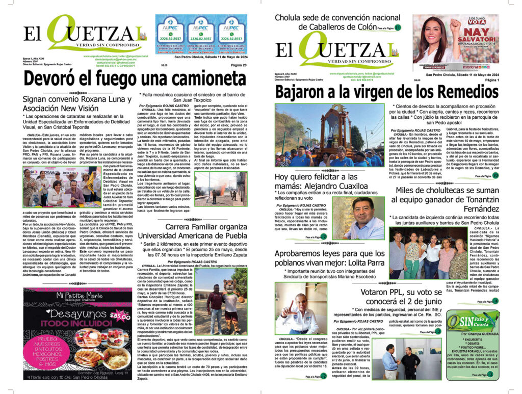 Nuestra Portada, Edición 2707, 11 Mayo 2024