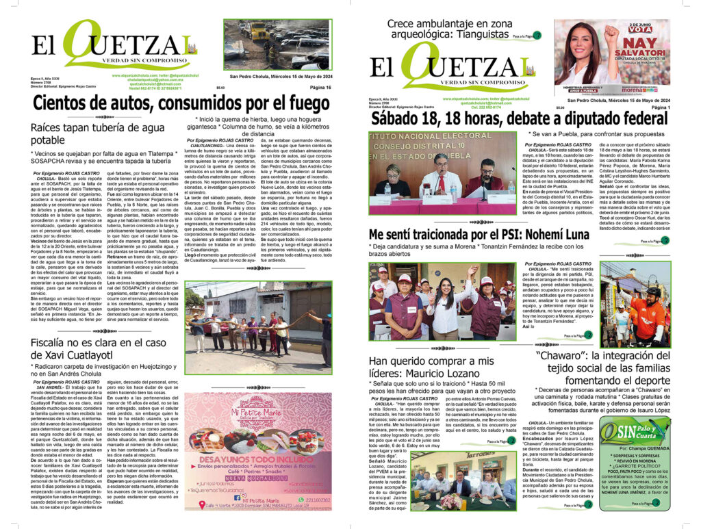 Nuestra Portada, Edición 2708, 15 Mayo 2024