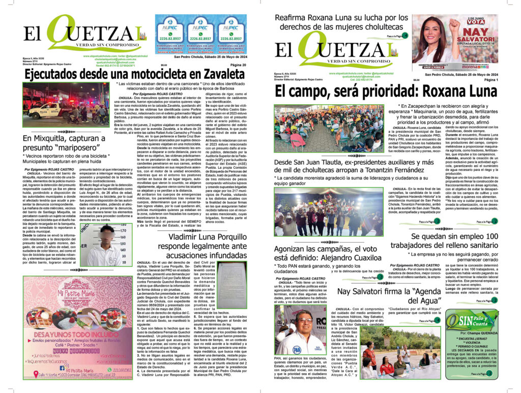 Nuestra Portada, Edición 2711, 25 Mayo 2024