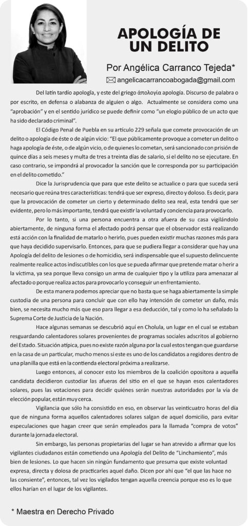 Apología de un Delito