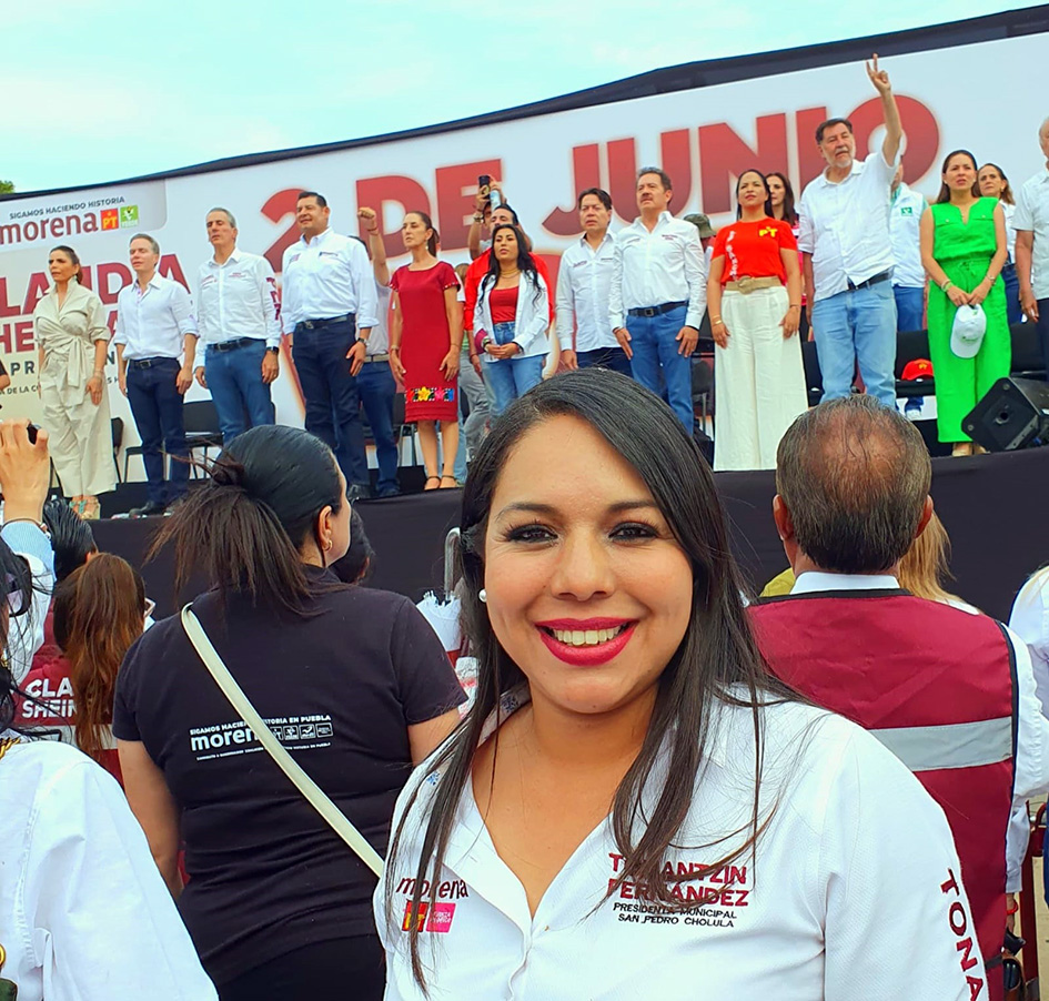 Tonantzin Fernández y cholultecas respaldan a Alejandro Armenta en su cierre de campaña