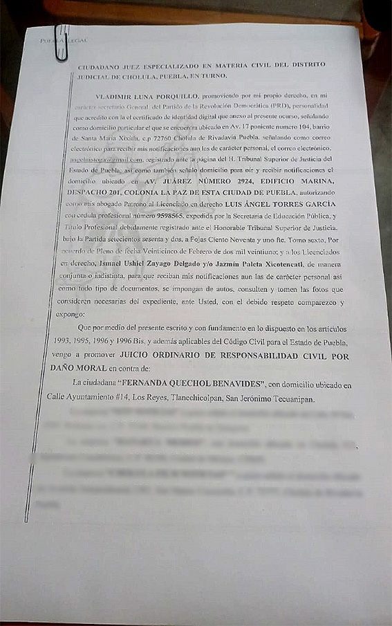 Vladimir Luna Porquillo responde legalmente ante acusaciones infundadas