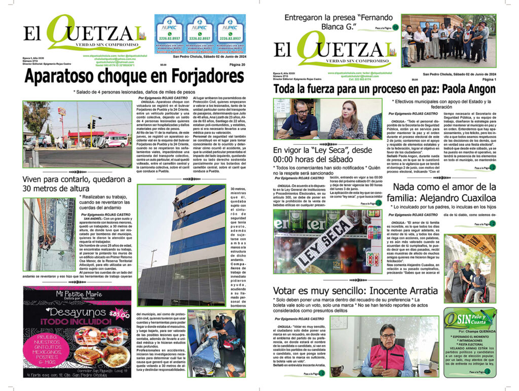 Nuestra Portada, Edición 2713, 01 Junio 2024
