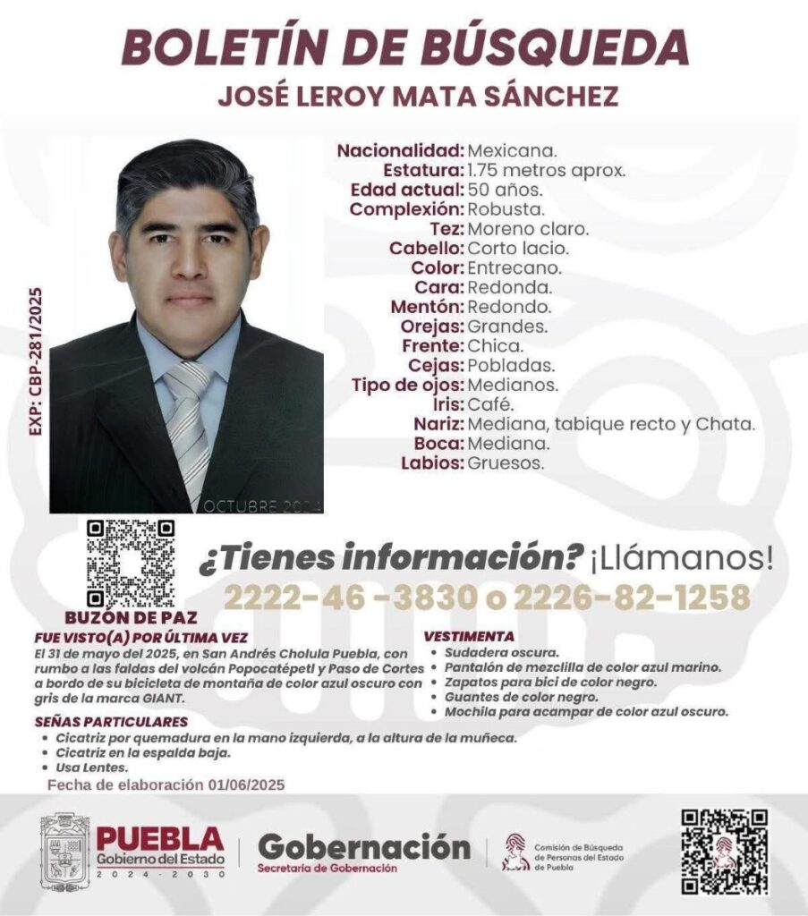 Continúa la búsqueda del ciclista José Leroy Mata; autoridades y familiares no pierden la esperanza