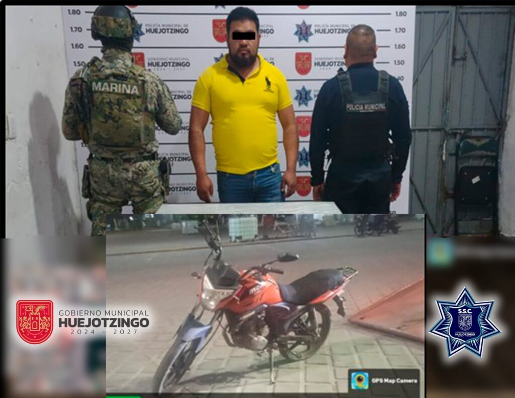 SSC de Huejotzingo Recupera cuatro motocicletas robadas; Hay dos Detenidos