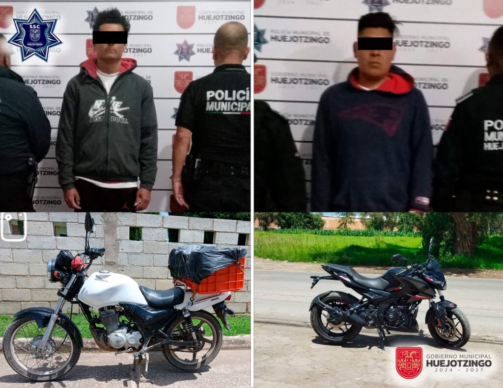 SSC de Huejotzingo fortalece la seguridad: Asegura tres motocicletas robadas y detiene a cinco