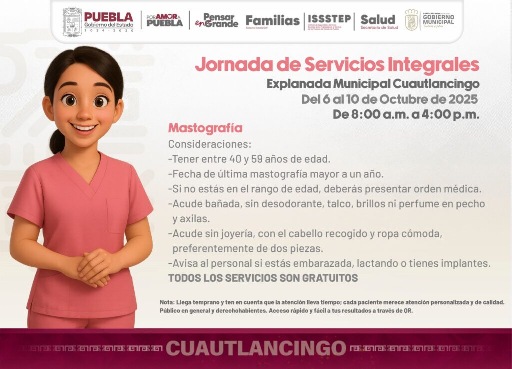 Gobierno de Cuautlancingo invita a la “Jornada de Servicios Integrales de Salud”