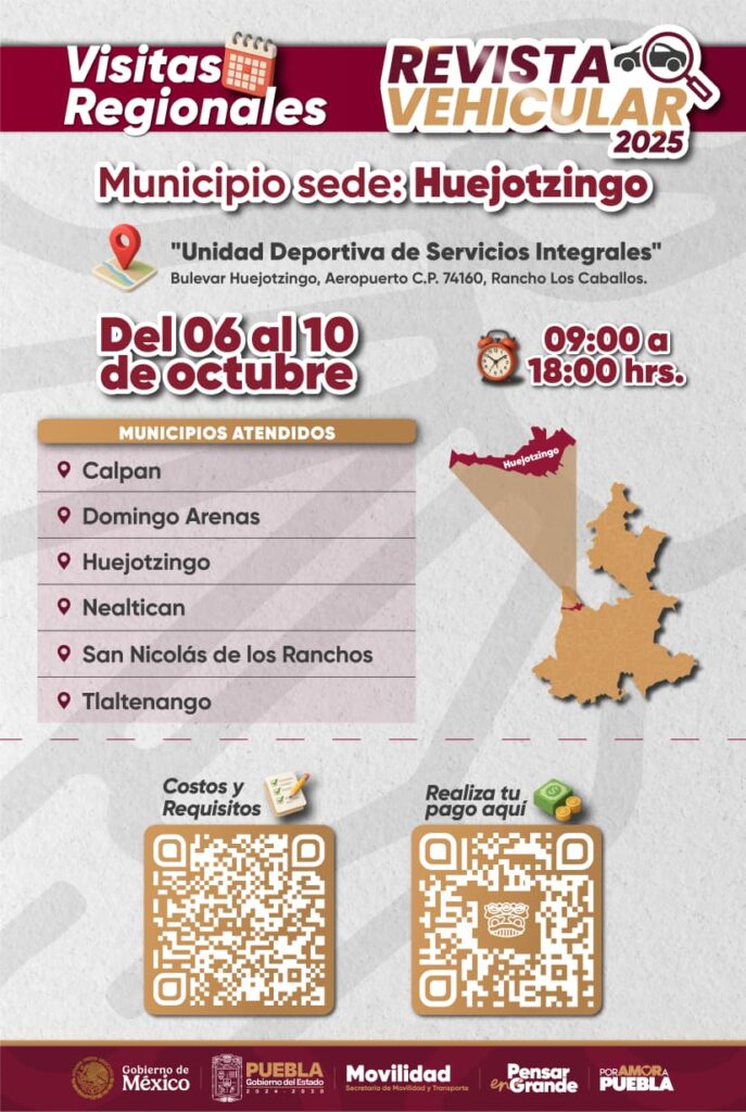 Revista Vehicular 2025 en Huejotzingo