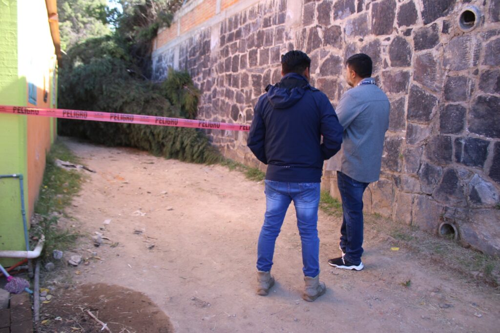 Protección Civil de Coronango atiende caída de árbol en la Secundaria Técnica No. 45
