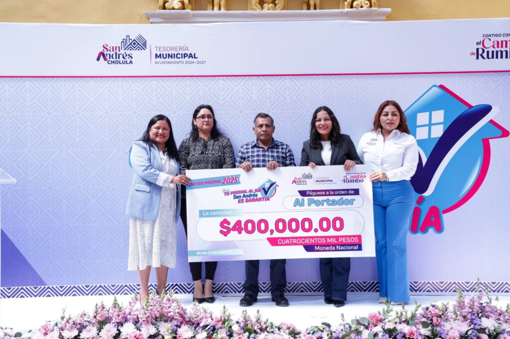 Reconoce Ayuntamiento de San Andrés Cholula a contribuyentes cumplidos con el sorteo Predial 2025