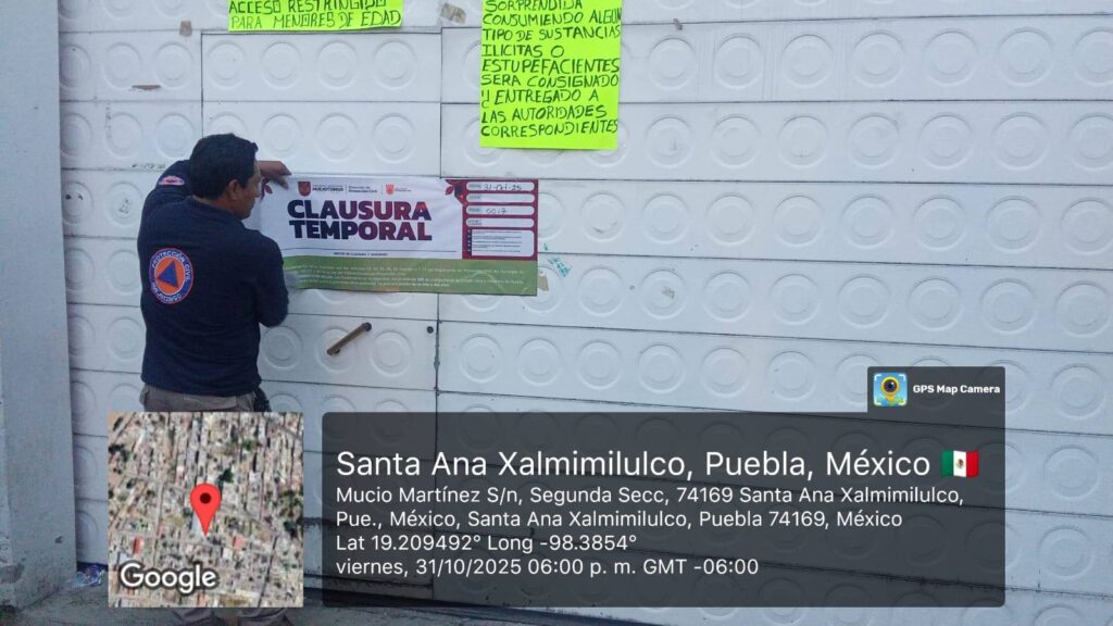 Clausuran salón social «Dubái» en Xalmimilulco por fiesta clandestina y falta de medidas de seguridad