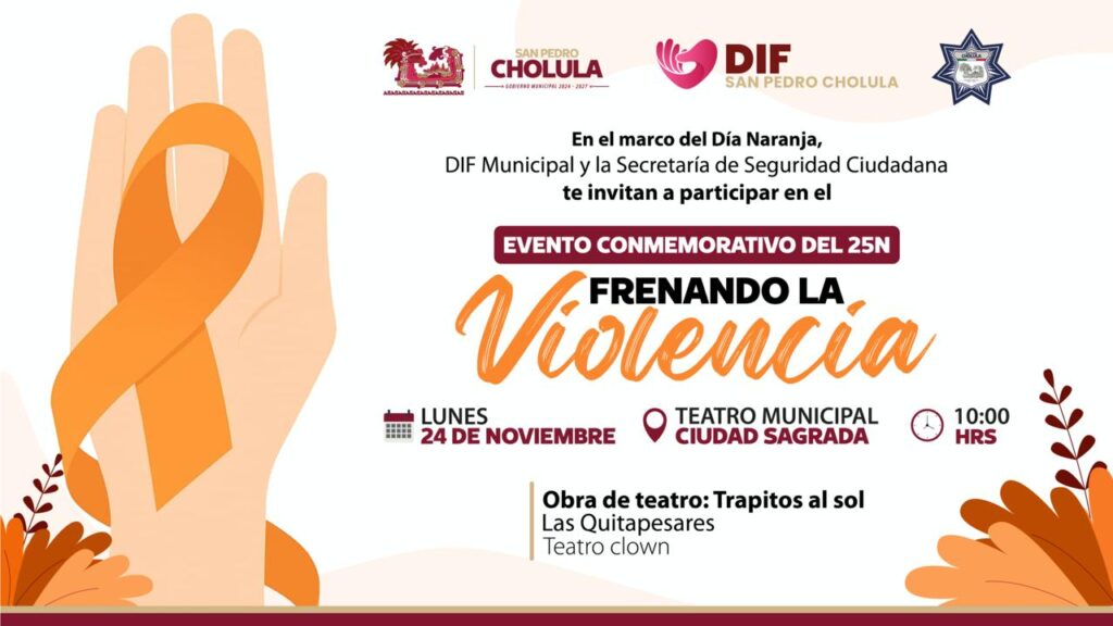 “Frenando la violencia”: actividades por la igualdad y el respeto en San Pedro Cholula
