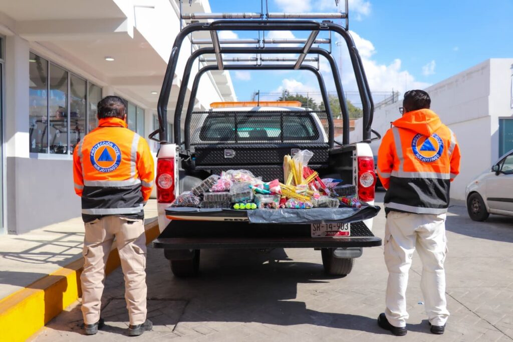 PROTECCIÓN CIVIL Y MARINA DECOMISAN 50 KG DE PIROTECNIA CLANDESTINA EN HUEJOTZINGO