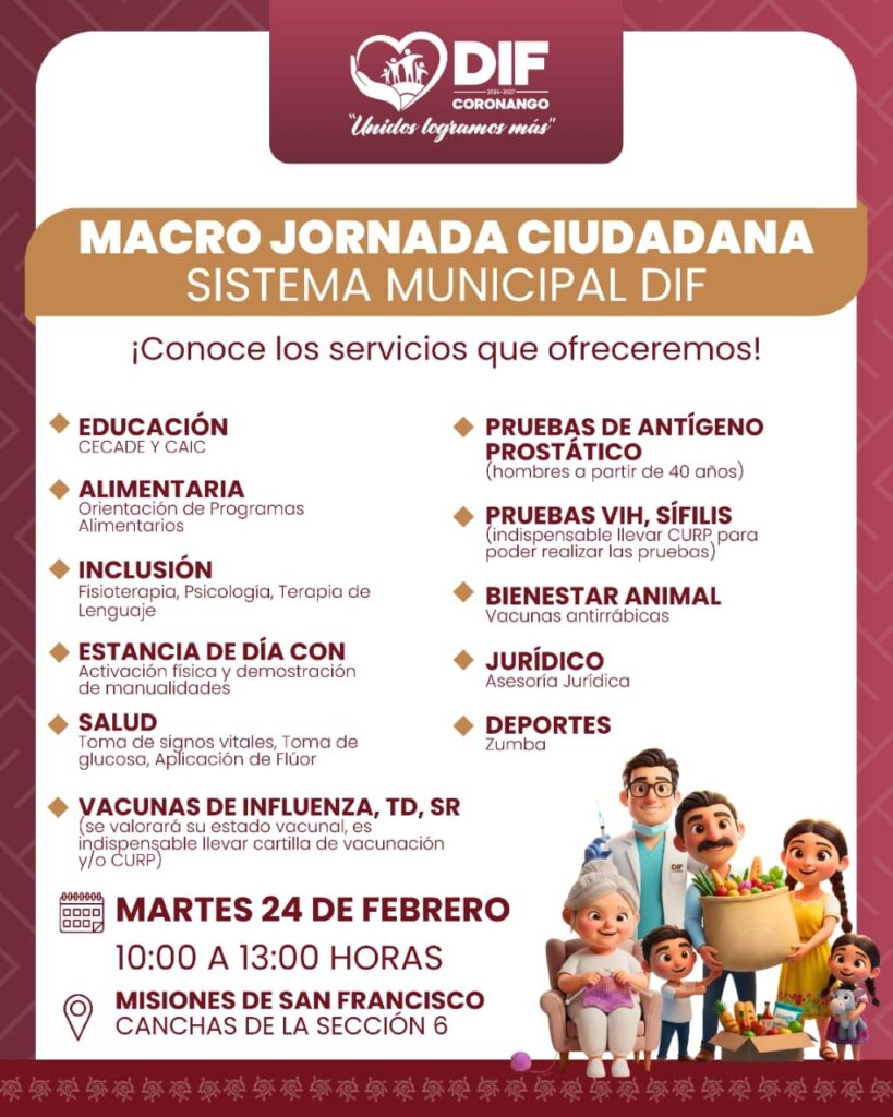 Con macro jornada, DIF de Coronango acercará servicios a Misiones de San Francisco