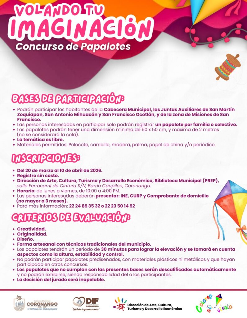 Con “Vuela tu imaginación”, Coronango promoverá la convivencia familiar