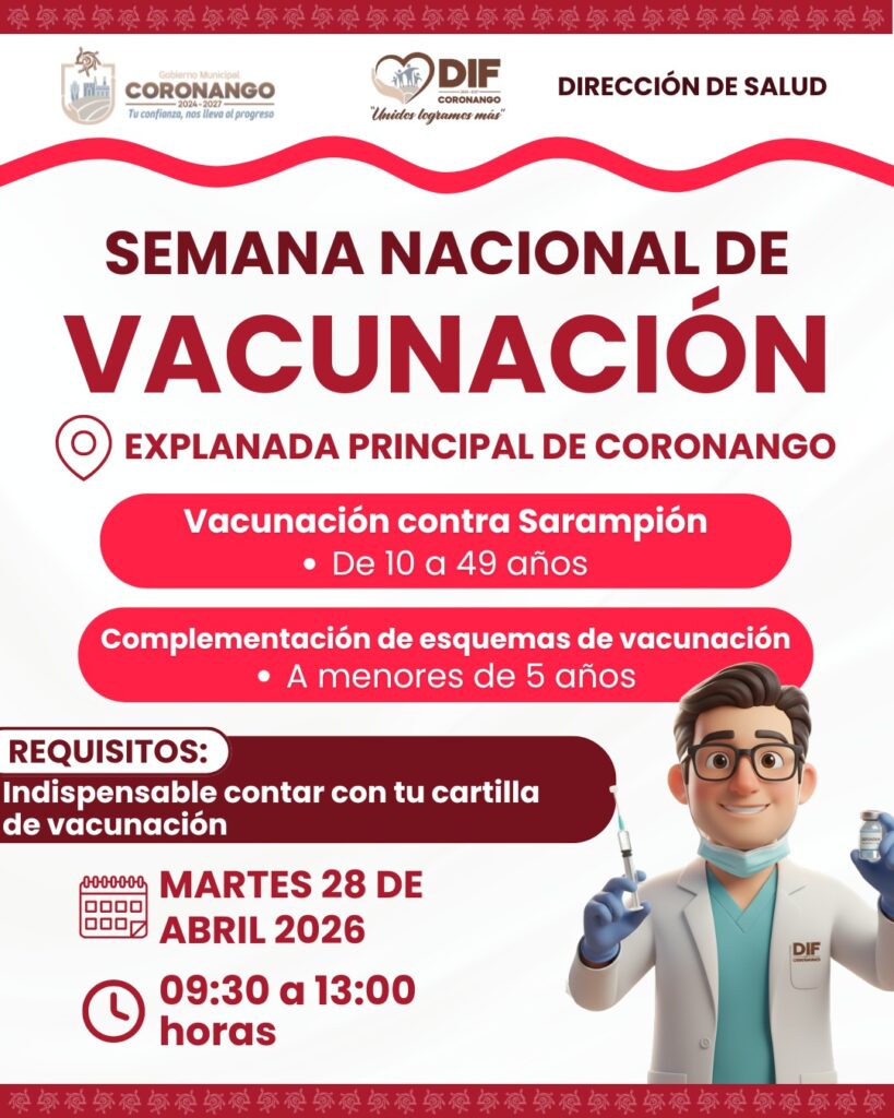 Con dos módulos, Coronango participará en la Semana Nacional de Vacunación