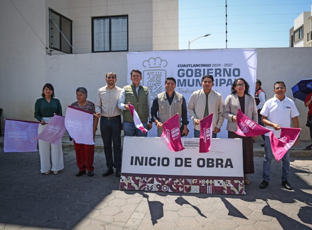 Omar Muñoz inicia reconstrucción de la calle Tlaxcala en  Cuautlancingo