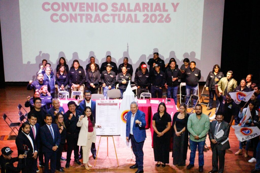 Anuncian Tonantzin Fernández y Leobardo Soto aumento salarial para trabajadores sindicalizados de San Pedro Cholula