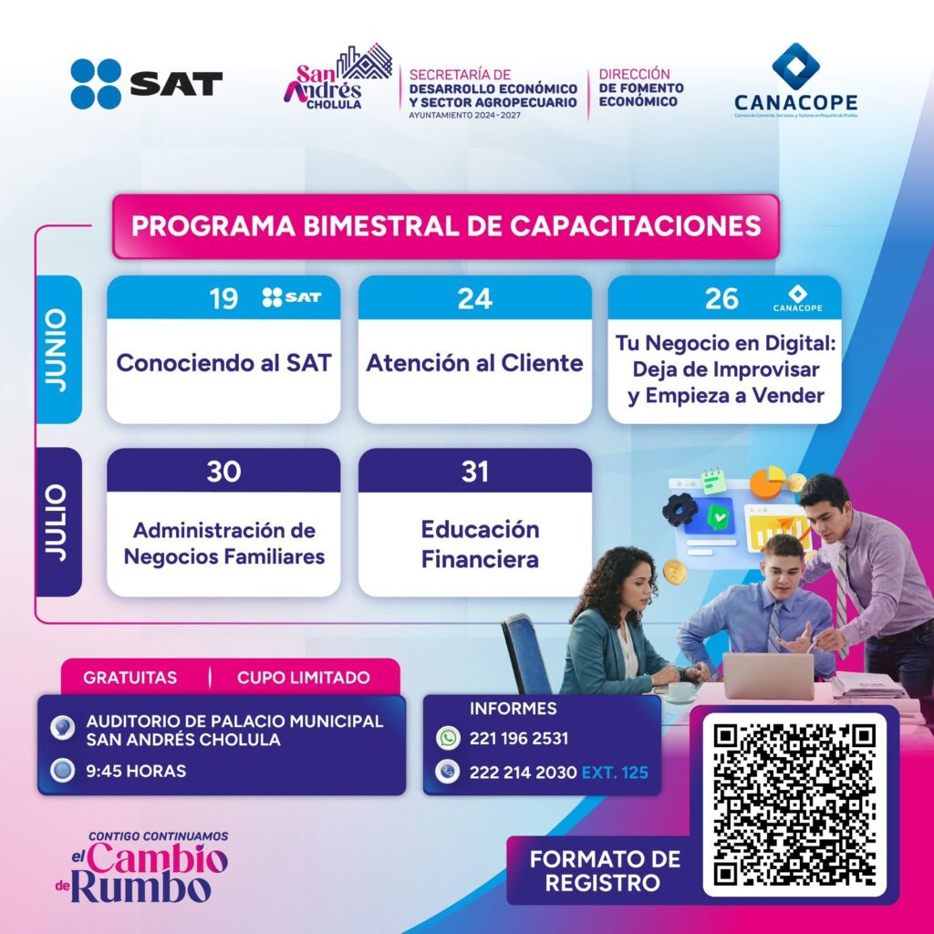 Capacitará Gobierno de San Andrés Cholula a emprendedores y empresas locales para el crecimiento de sus negocios