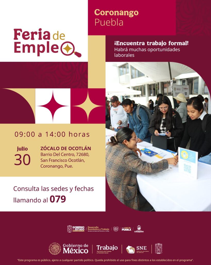 En colaboración con Federación y Estado, Ayuntamiento de Coronango realizará Feria del Empleo