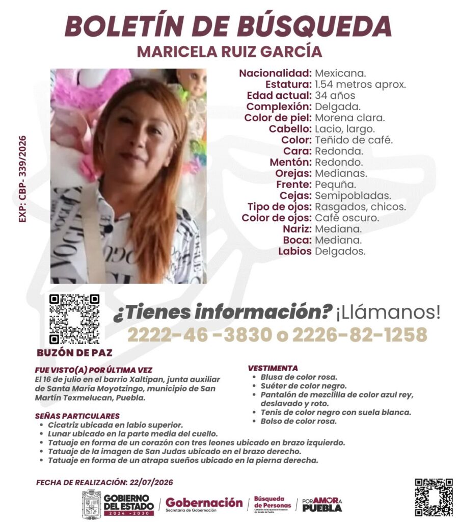 Gobierno estatal realiza acciones de búsqueda en San Martín Texmelucan